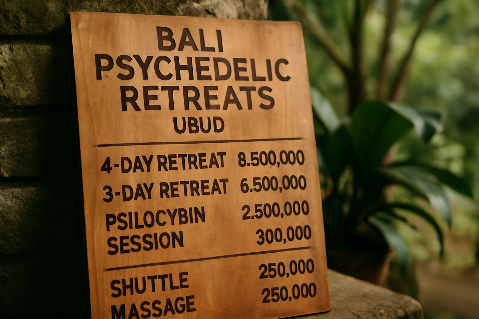 bali psychedelic retreats — prices and costs